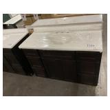 49' Dark Brown Vanity w/ Cream Sink Top