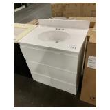 31' White Vanity w/ White Sink Top