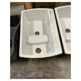34' White Composite Double-Bowl Sink