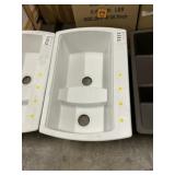 34' White Composite Double-Bowl Sink