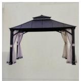 10' x 12' Black Aluminum Hardtop Gazebo