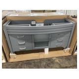 61' Gray Single Bowl Vanity Base