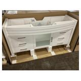 61' White Single Bowl Vanity Base