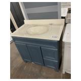 37' Navy Vanity w/ Cream Sink Top