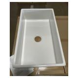 30' White Fireclay Farmhouse Kitchen Sink