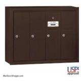 4-Door Custom Vertical Mailbox in Brass