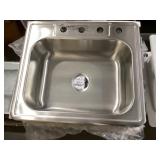 25' x 22' SS Drop-in Single Bowl Sink