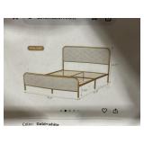 Queen Bed Frame in Gold and Beige