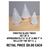 Frosted Glass Trees x 4