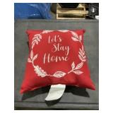 16'L Red & White 'Let's Stay Home' Pillow x 2