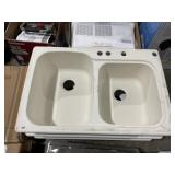 33' x 22' Double Bowl Composite Sink x 3
