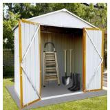 RTA 6Ft x 4Ft Aluminum Shed in White and Yellow