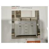 RTA 48'W Double Bowl Vanity in White with Top