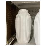 16'H Ribbed Glass Vase in White x 2