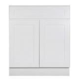 30' Shaker Sink Base Cabinet in Satin White