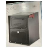 Locking Satin Black Post Mount Mailbox