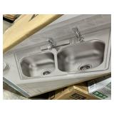 All-In-One 33' Double Bowl Drop-In SS Sink