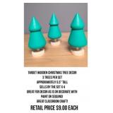 Target Wooden Christmas Tree Decor x 4
