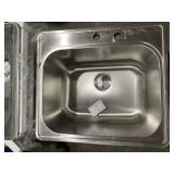 25' x 22' Single Bowl Drop-In SS Kitchen Sink