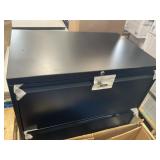 30'W Lockable 2-Drawer Metal Cabinet in Black