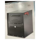 Locking Satin Black Post Mount Mailbox