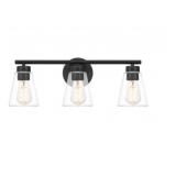 3-Bulb Bath Vanity Lights in Matte Black x 10