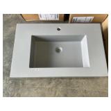 Aquabella 31.5' x 19.5' Wall Mount Sink in Gray