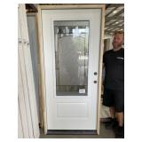 36' x 80' LH Steel 3/4 View Exterior Door in White