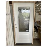 36' x 80' RH Steel 3/4 View Exterior Door in White