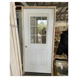 36' x 80' RH 1/2 View Steel Exterior Door in White