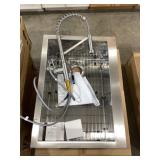 30' x 21' Stainless Steel Farmhouse Sink w Faucet