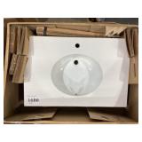 33' x 22' Single Bowl Vanity Top in White