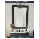 25' x 34' Wall Mount Mirror with Black Frame