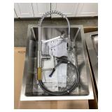 All-In-One 23' x 18' Undermount SS Sink w Faucet
