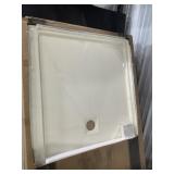 60' x 36' Shower Base in White w Center Drain