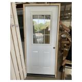 36' x 80' LH 1/2 View Steel Exterior Door in White