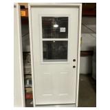 36' x 80' 1/2 View Steel LH Exterior Door in White