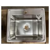 22' x 19' Drop-In Stainless Steel Single Bowl Sink