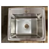 22' x 19' Drop-In Stainless Steel Single Bowl Sink