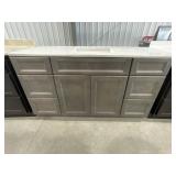 60'W Dark Brown Vanity w Single Sink Top