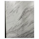 L-Shaped White/Gray Marble Countertop Slab