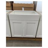 30' Shaker Sink Base Cabinet in White x 3