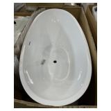 62' x 30' Freestanding Oval Bathtub in White
