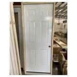 32' x 80' LH 6-Panel Steel Exterior Door-White
