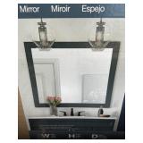 42' x 34' Wall Mount Mirror with Black Frame