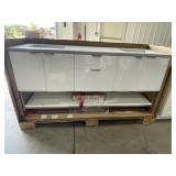 72'W Vanity in White with Double Sink Top