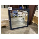 30' x 30' Wall Mount Mirror w Navy Blue Frame