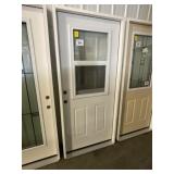 36' RH 1/2 Lite Steel Exterior Door