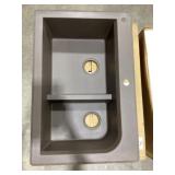 33' x 22' Double Bowl Siligrant Sink in Espresso