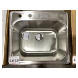 25' x 22' Single Bowl Stainless Steel Drop-In Sink